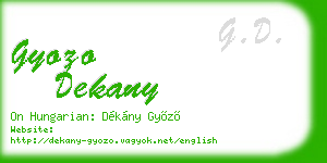 gyozo dekany business card